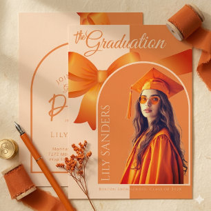 Invitation de remise des diplômes orange   Photo d