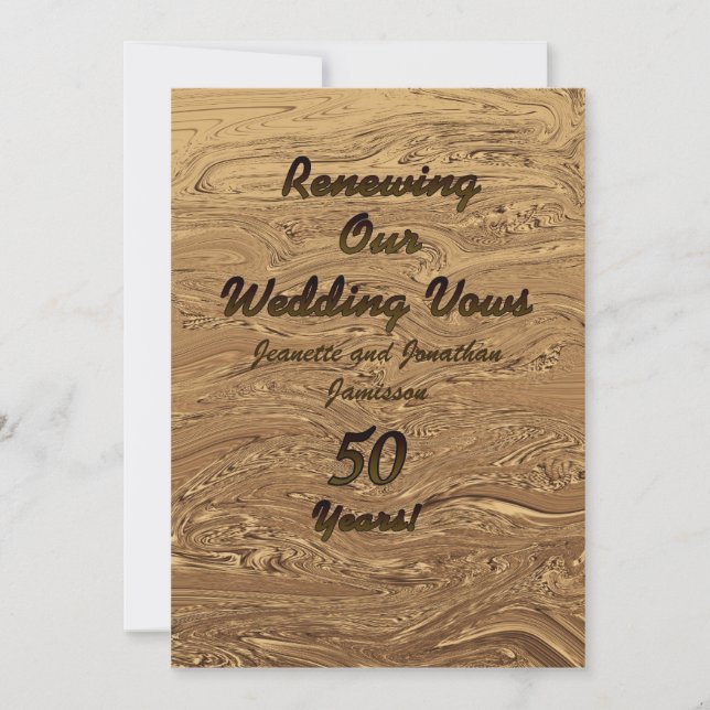 Invitation de renouvellement de vœux 50e anniversa (Devant)