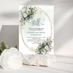 Invitation de renouvellement de vœux Chic Dusty Gr