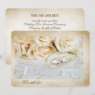 Invitation de renouvellement de vœux Roses et Anne