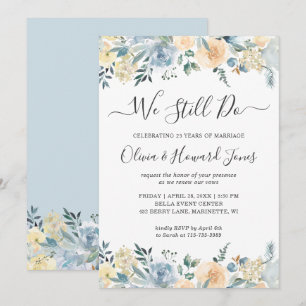 Invitation de renouvellement de vœux Vanilla Blue 