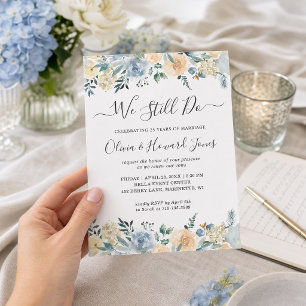 Invitation de renouvellement de vœux Vanilla Blue