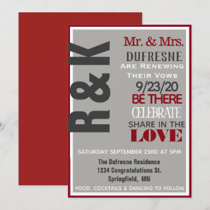 Invitation de renouvellement de Vow Mariage audaci