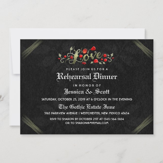 Invitation de répétition des Mariages gothiques de (Devant)
