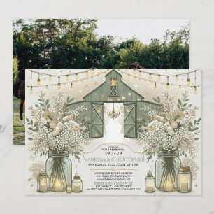 Invitation de répétition Mariage d'élégance rustiq