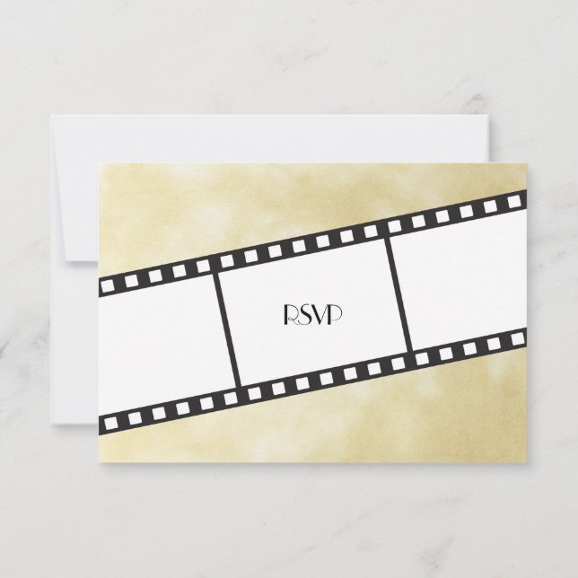 Invitation de réponse de mariage de bande de film  (Dos)