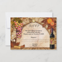 Invitation de réponse de thème de vin classique ou