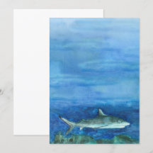 Invitation de requin d'aquarelle