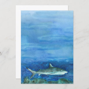 Invitation de requin d'aquarelle