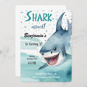Invitation de requin pour la fête du 5e anniversai