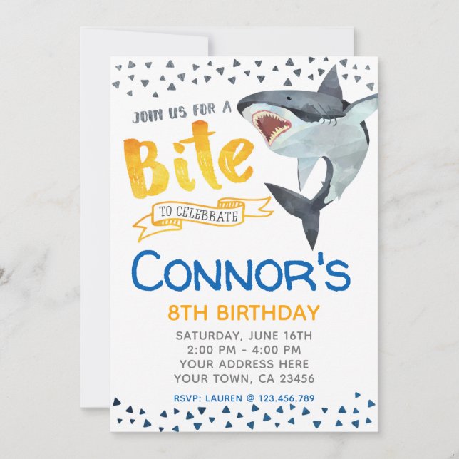 Invitation de requins, fête d'anniversaire de la p (Devant)