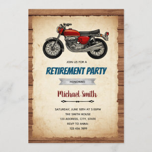 Invitation de retraite d'anniversaire de moto vint