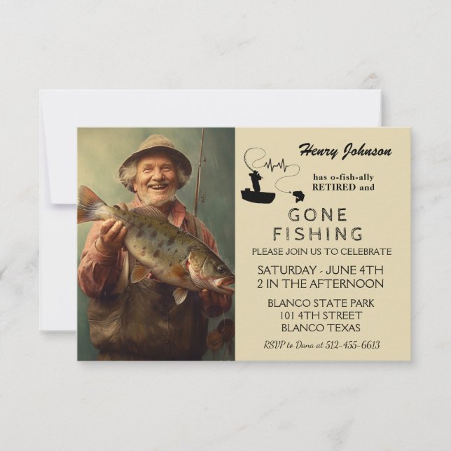 Invitation de retraite de pêche à la main moderne (Devant)