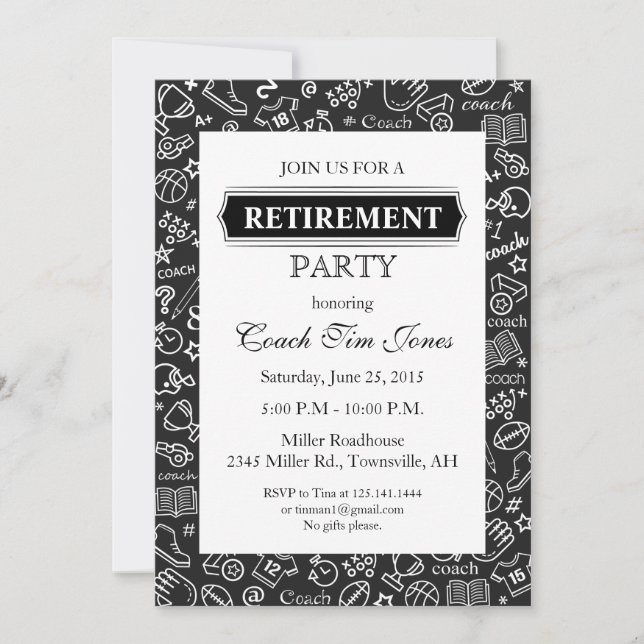 Invitation de retraite pour l'entraîneur (Devant)