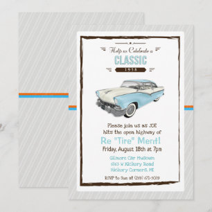 Invitation de retraite rétro de voiture classique