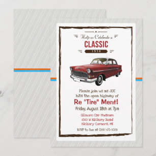 Invitation de retraite rétro de voiture classique