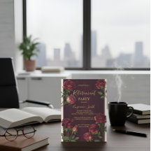 Invitation de retraite Rose en Bois Foncé avec Tex