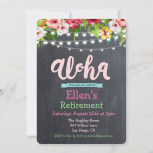 Invitation de retraite tropicale Aloha Luau