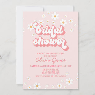 Invitation de Rétro Fête de Mariage Rose Fleur de