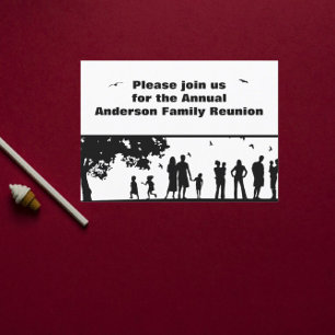 Invitation de réunion de famille graphique de piqu
