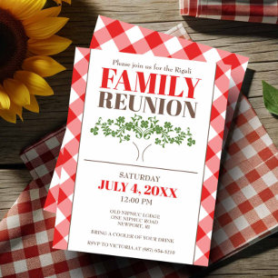 Invitation de réunion de famille rustique Pique-ni