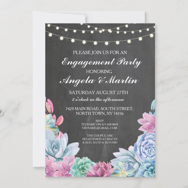 Invitation de réussite de la partie d'engagement (Devant)