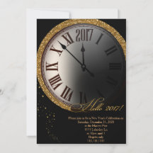 Invitation de réveillon du Nouvel An, réveillon du