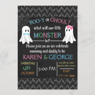 Invitation de révélation de genre Boo-y ou Ghoul H