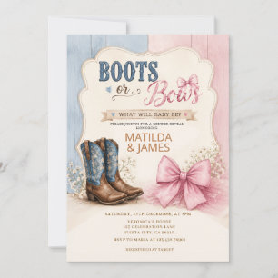 Invitation de révélation du sexe Bottes ou Rubans
