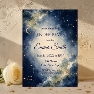 Invitation de Révélation du Sexe Céleste Aquarel