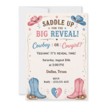 Invitation de Révélation du Sexe Cowboy ou Cowgirl