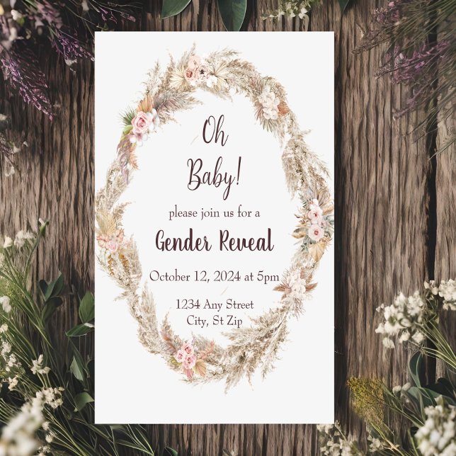 Invitation de révélation du sexe de bébé avec herb (Créateur téléchargé)