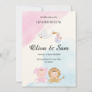 Invitation de révélation du sexe de bébé par la ci