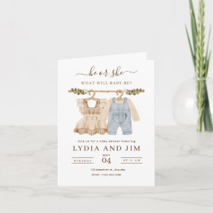 Invitation de révélation du sexe de bébé, vêtement