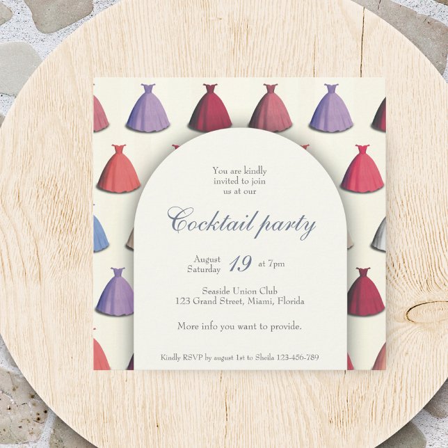 Invitation de robe de mariée de jardin de cocktail (Créateur téléchargé)