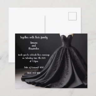 Invitation de robe de mariée noire