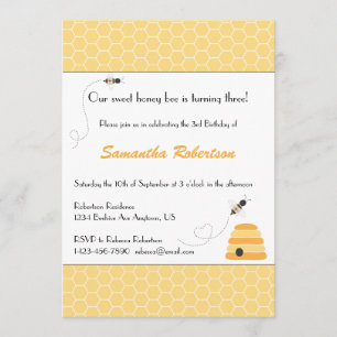 Invitation de ronflement d'anniversaire d'abeilles