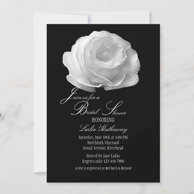 Invitation de rose blanc (Devant)