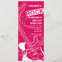 Invitation de rouge de guitare de roche
