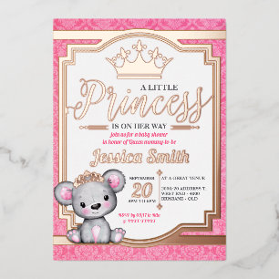 Invitation de Royal Princess Baby shower Foil