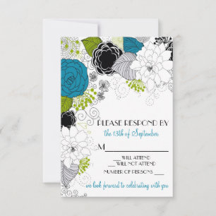 Invitation de RSVP de mariage Fleurs de printemps