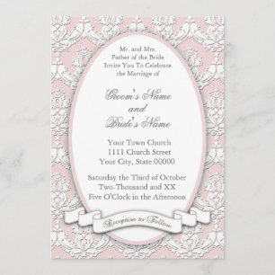 Invitation de ruban de damassé (rose)