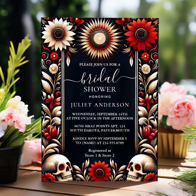 Invitation De Ruby Claret Coeur blanc Rouge Fête des mariées  (Créateur téléchargé)