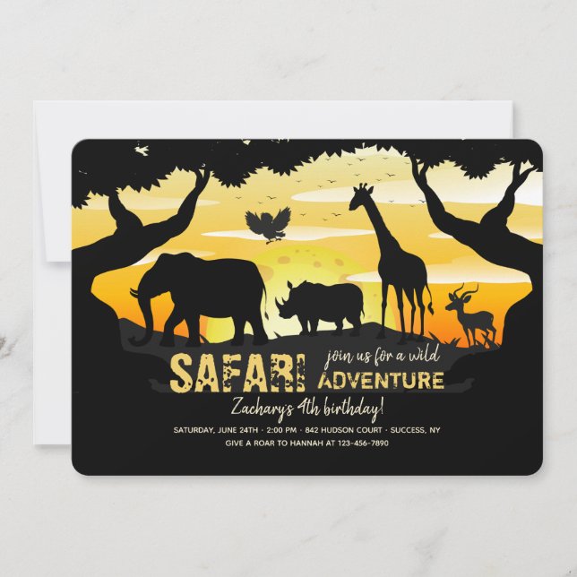 Invitation de safari de jungle (Devant)