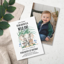 Invitation de safari personnalisée pour Wild One a