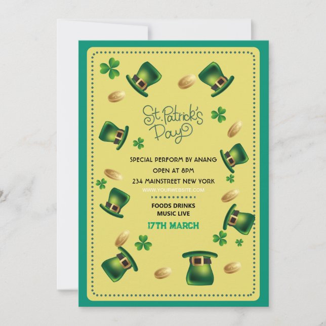 Invitation de Saint Patrick's Day (Devant)
