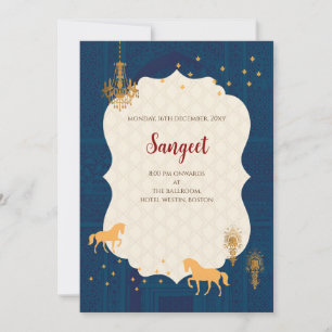 Invitation de Sangeet indien et Cartes d'invitatio