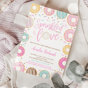 Invitation de saupoudrage de bébé Donut avec amour