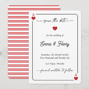 Invitation de sauvegarde de date Chanceux en amour