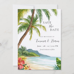 Invitation de sauvegarde de date de mariage tropic